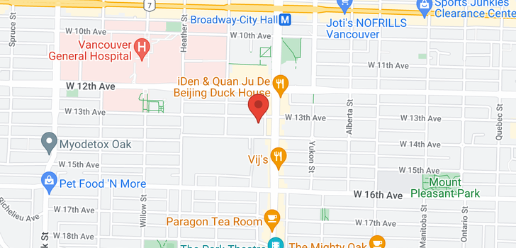 map of 404 526 W 13TH AVENUE